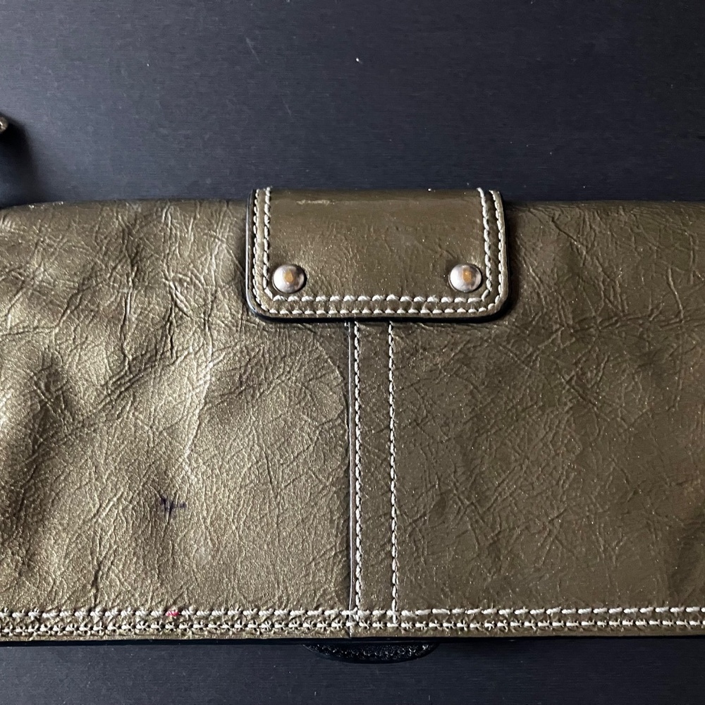 Very Cute Vintage Coach Bleeker Gray Patent Leather Wallet/Wristlet. Orig. Owner - Picture 10 of 15
